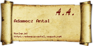 Adamecz Antal névjegykártya