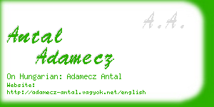 antal adamecz business card